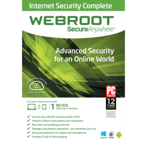 Webroot SecureAnywhere Internet Security Complete - 1-Year / 1-Device