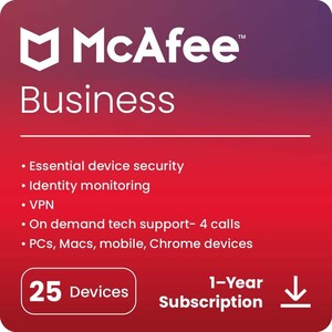 McAfee Security for Business 2024 | 25 Devices  | 1 Year Subscription 