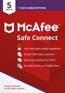 McAfee Safe Connect VPN 2022 | 5 Device  | 1 Year Subscription 